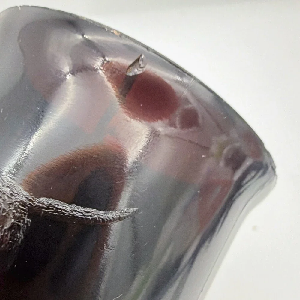 Antique EAPG Black Amethyst Glass Child's Mug Stein Embossed Dog Retriever